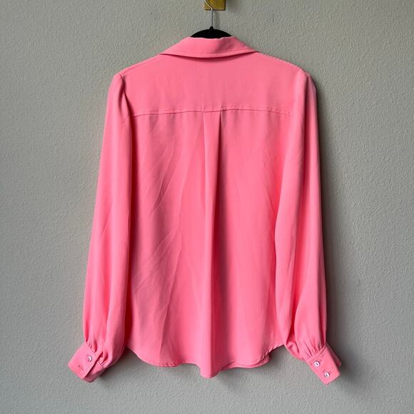Trina Turk Awesome Button Front Blouse in Pink Size M - Picture 3 of 6